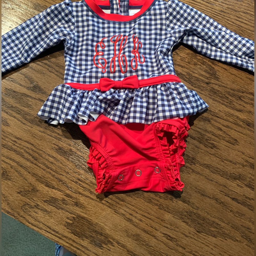 Ruffle Butts Red white and blue bathing suit
